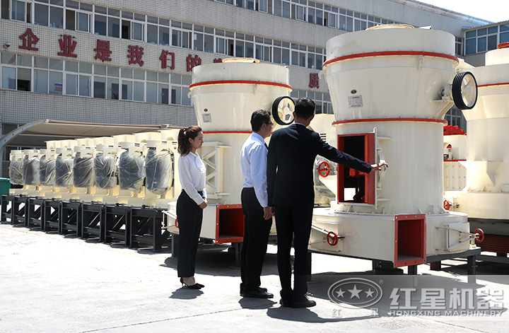 用戶(hù)到廠(chǎng)考察雷蒙磨粉機(jī)